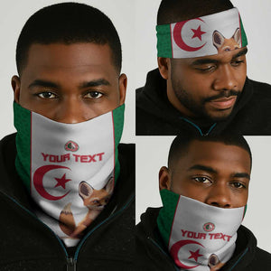 Custom Algeria Football Neck Gaiter Fennec Foxes Islamic Pattern LT15