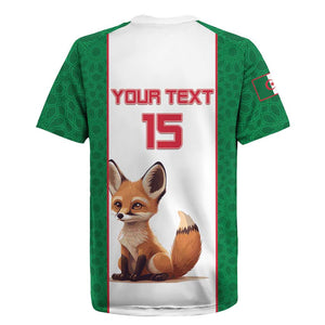 Custom Algeria Football Rugby Jersey Fennec Foxes With Islamic Pattern