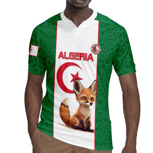 Custom Algeria Football Rugby Jersey Fennec Foxes With Islamic Pattern