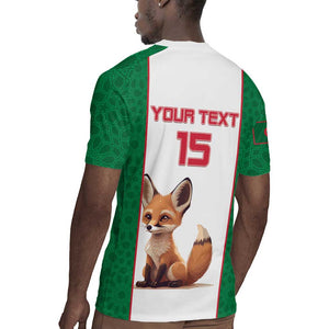 Custom Algeria Football Rugby Jersey Fennec Foxes With Islamic Pattern