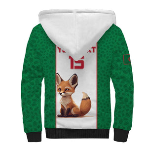 Custom Algeria Football Sherpa Hoodie Fennec Foxes With Islamic Pattern