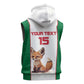 Custom Algeria Football Sleeveless Zip Hoodie Fennec Foxes With Islamic Pattern - African Pride