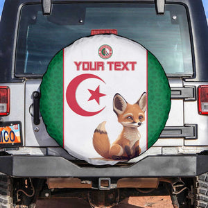 Custom Algeria Football Spare Tire Cover Fennec Foxes With Islamic Pattern