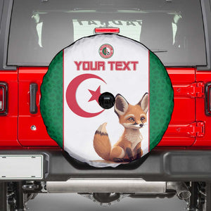 Custom Algeria Football Spare Tire Cover Fennec Foxes With Islamic Pattern