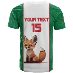 Custom Algeria Football T shirt Fennec Foxes With Islamic Pattern