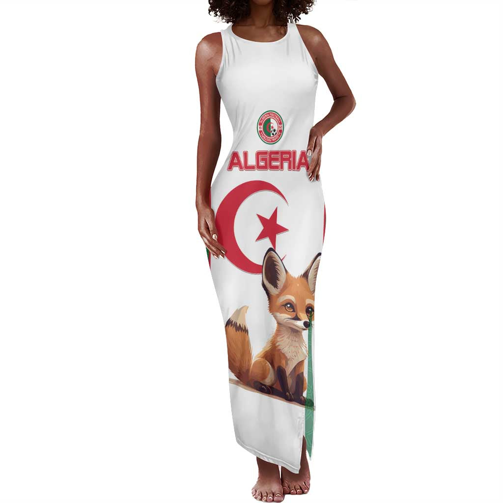 Custom Algeria Football Tank Maxi Dress Fennec Foxes With Islamic Pattern