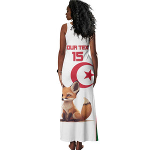 Custom Algeria Football Tank Maxi Dress Fennec Foxes With Islamic Pattern