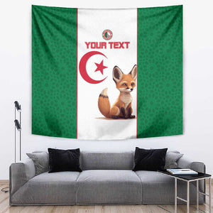 Custom Algeria Football Tapestry Fennec Foxes With Islamic Pattern