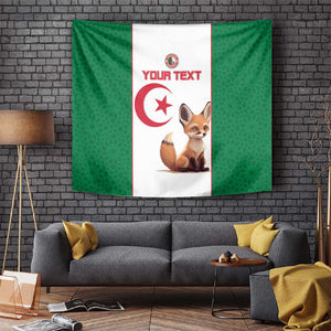 Custom Algeria Football Tapestry Fennec Foxes With Islamic Pattern