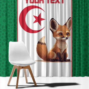 Custom Algeria Football Window Curtain Fennec Foxes With Islamic Pattern