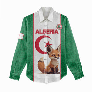 Custom Algeria Football Women Casual Shirt Fennec Foxes With Islamic Pattern