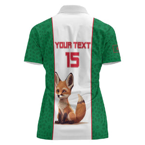 Custom Algeria Football Women Polo Shirt Fennec Foxes With Islamic Pattern