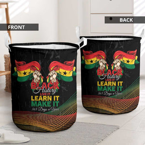 Ghana Black History Month Laundry Basket Live It Learn It Make It - African Pride