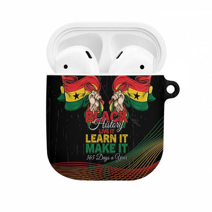 Ghana Black History Month AirPods Case Live It Learn It Make It - African Pride