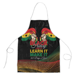 Ghana Black History Month Apron Live It Learn It Make It - African Pride