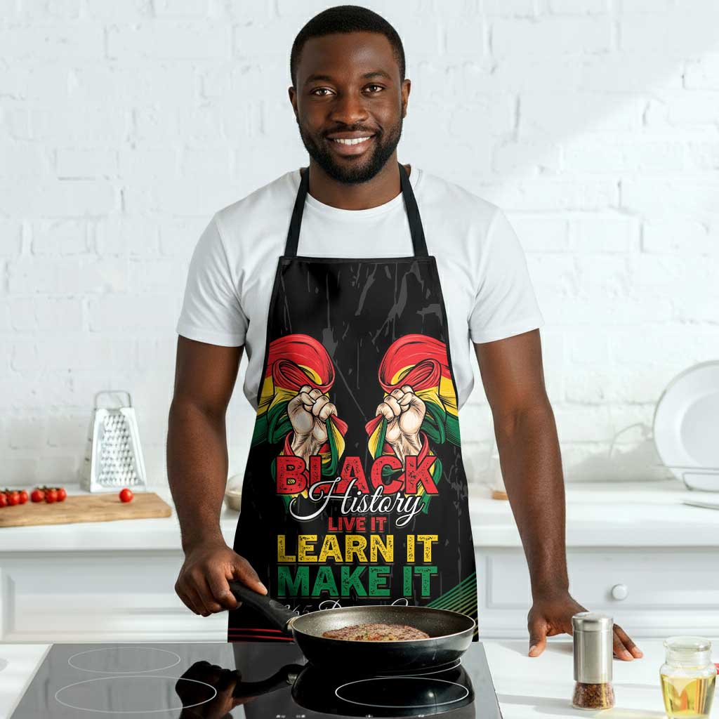 Ghana Black History Month Apron Live It Learn It Make It - African Pride
