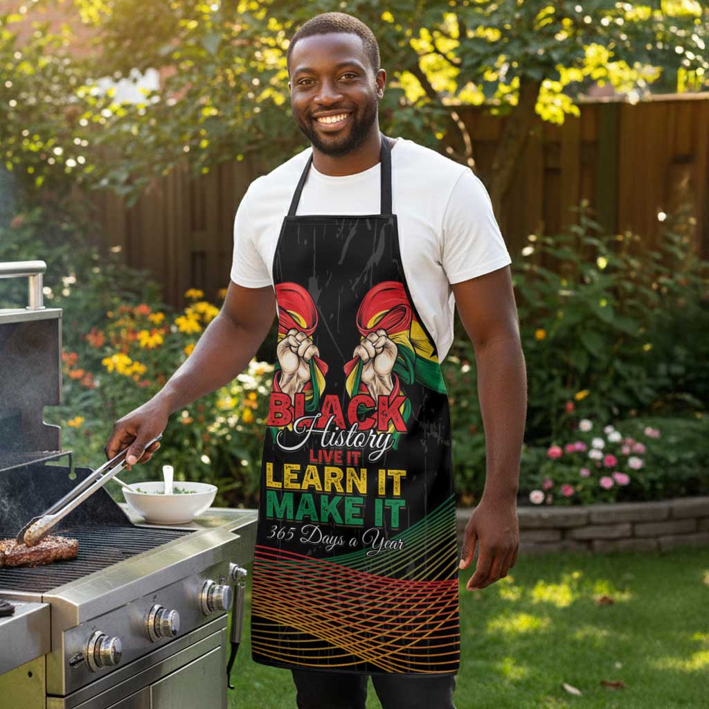 Ghana Black History Month Apron Live It Learn It Make It - African Pride