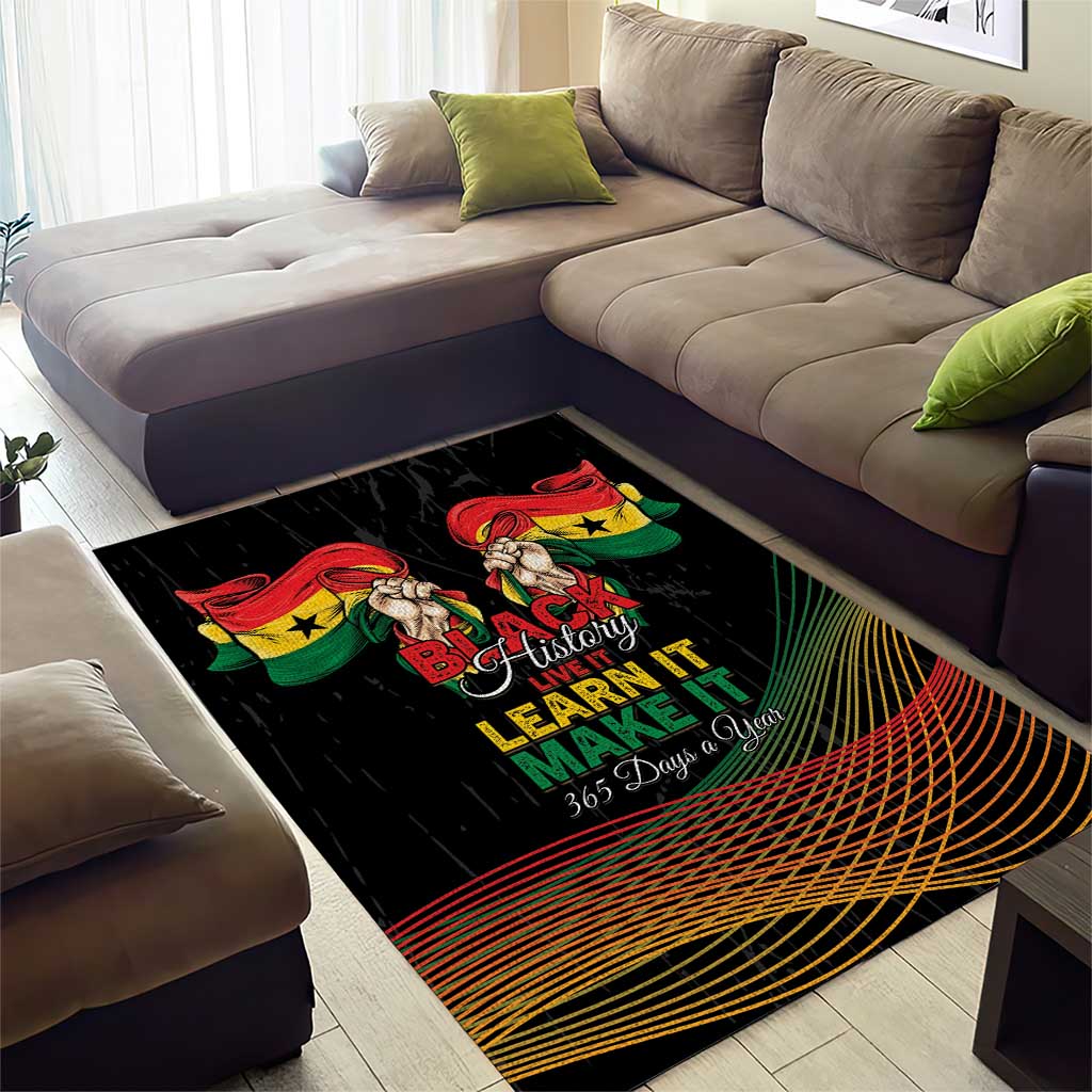 Ghana Black History Month Area Rug Live It Learn It Make It - African Pride