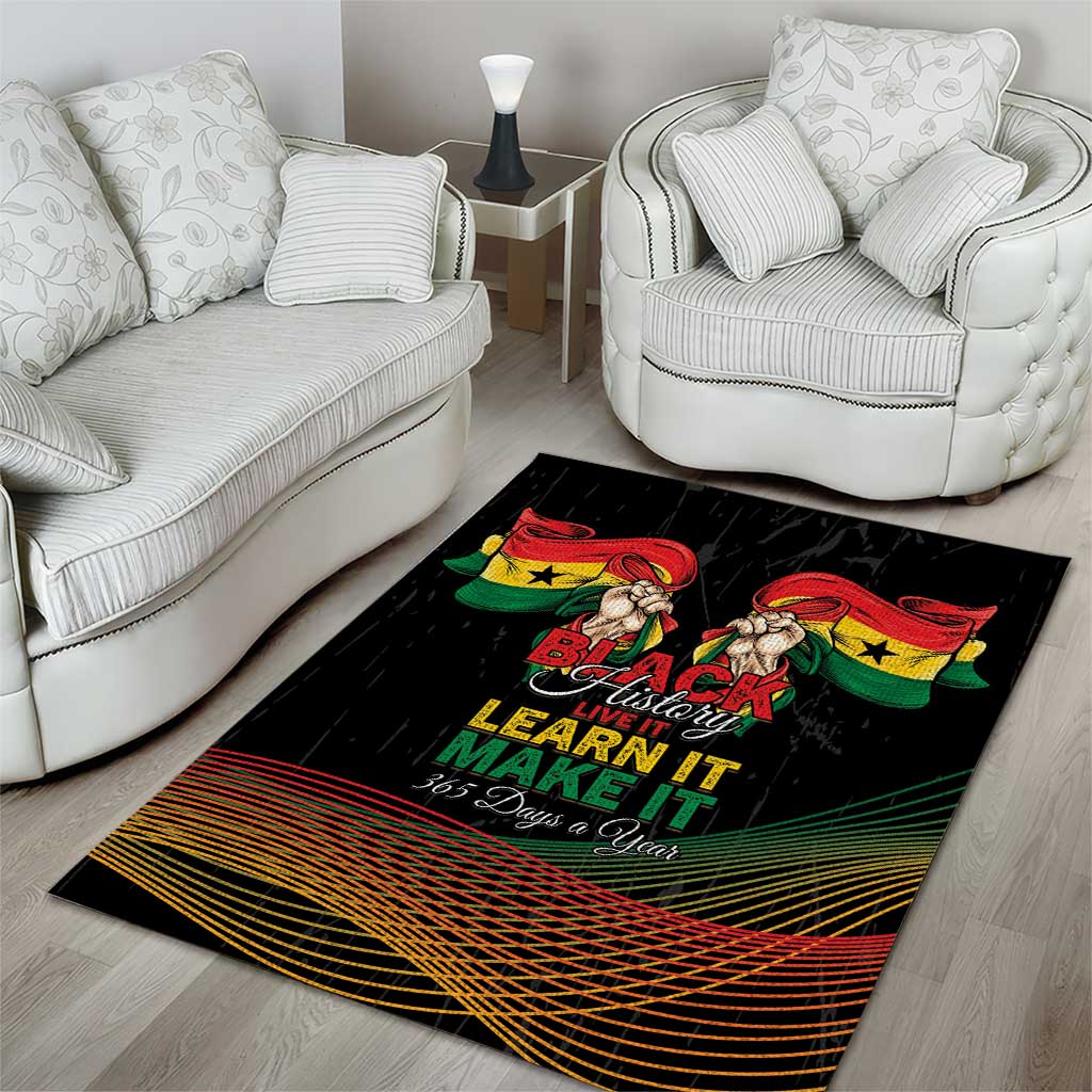 Ghana Black History Month Area Rug Live It Learn It Make It - African Pride
