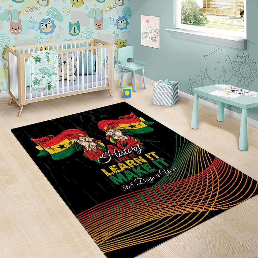 Ghana Black History Month Area Rug Live It Learn It Make It - African Pride