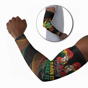 Personalized Ghana Black History Month Arm Sleeves Live It Learn It Make It - African Pride