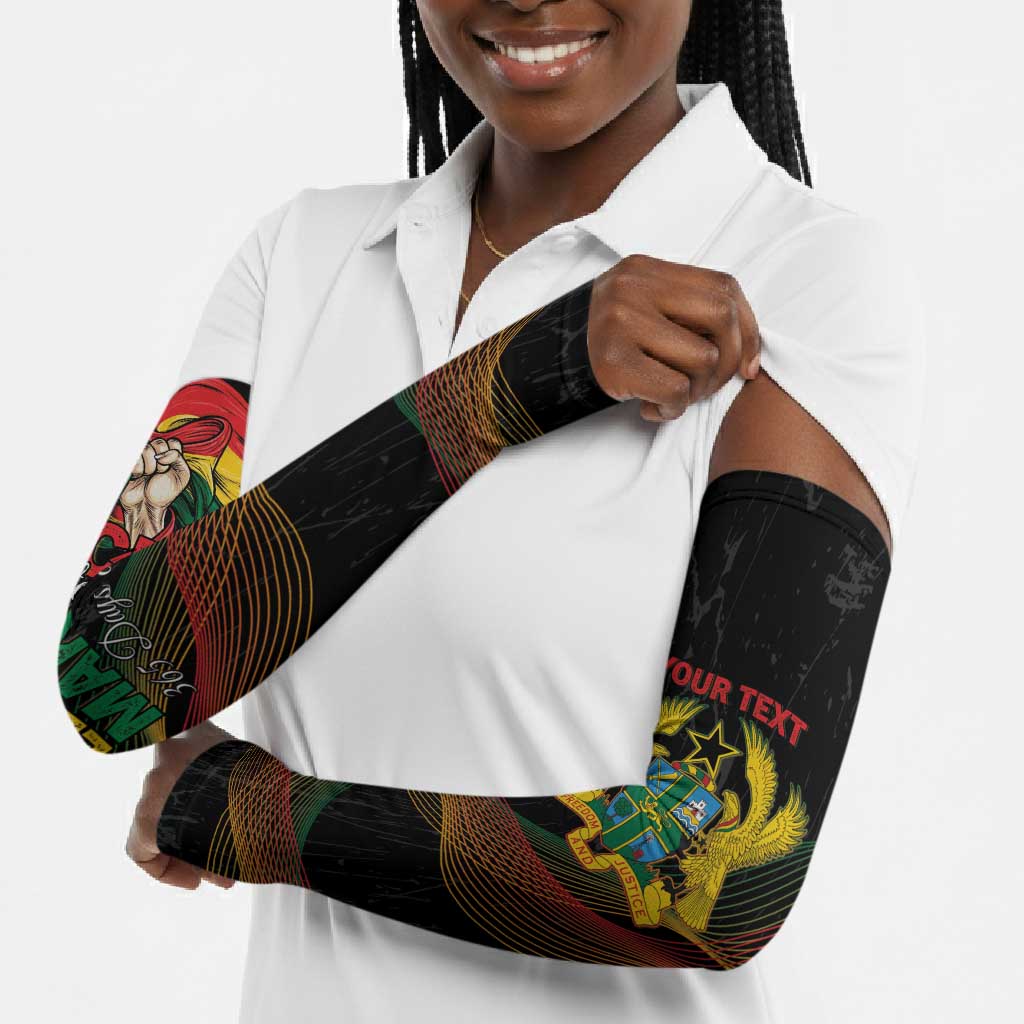 Personalized Ghana Black History Month Arm Sleeves Live It Learn It Make It - African Pride