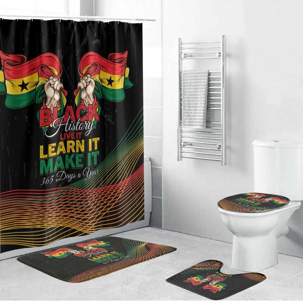 Ghana Black History Month Bathroom Set Live It Learn It Make It - African Pride