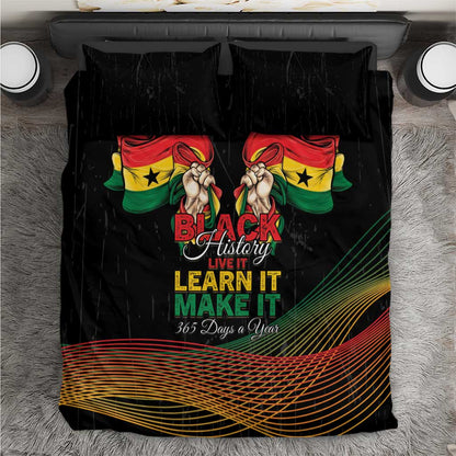 Ghana Black History Month Bedding Set Live It Learn It Make It - African Pride
