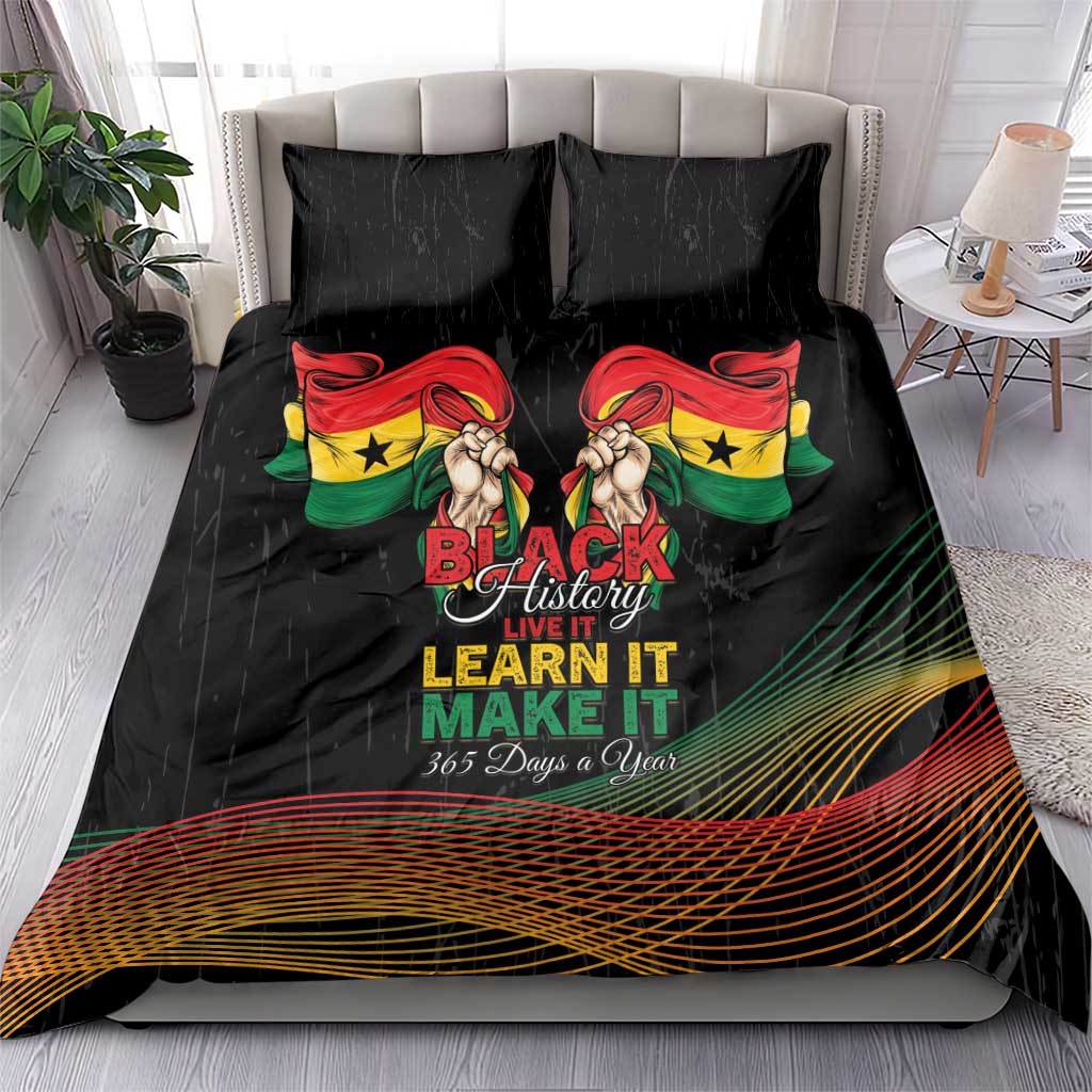 Ghana Black History Month Bedding Set Live It Learn It Make It - African Pride