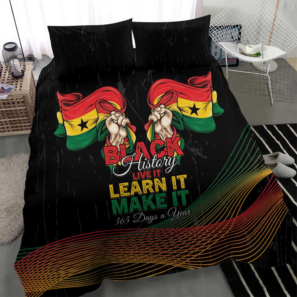 Ghana Black History Month Bedding Set Live It Learn It Make It - African Pride
