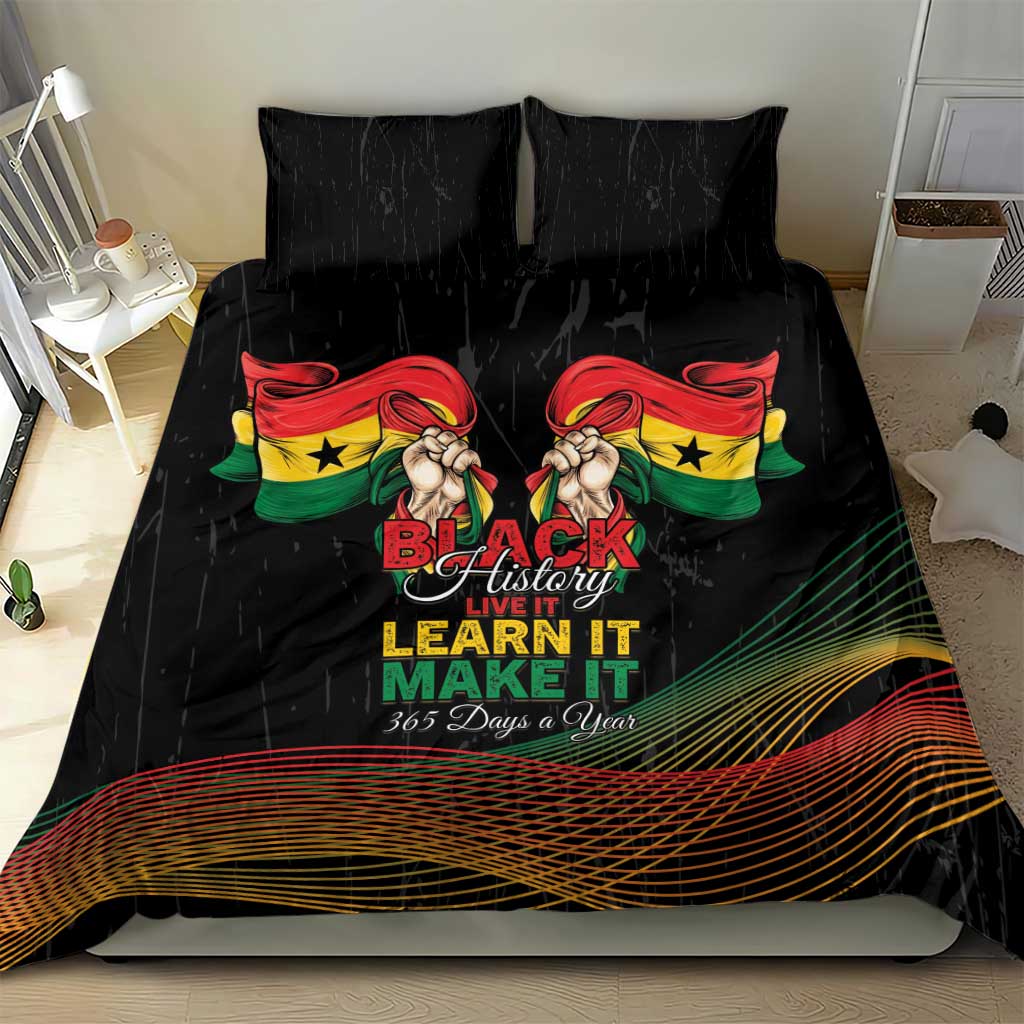Ghana Black History Month Bedding Set Live It Learn It Make It - African Pride