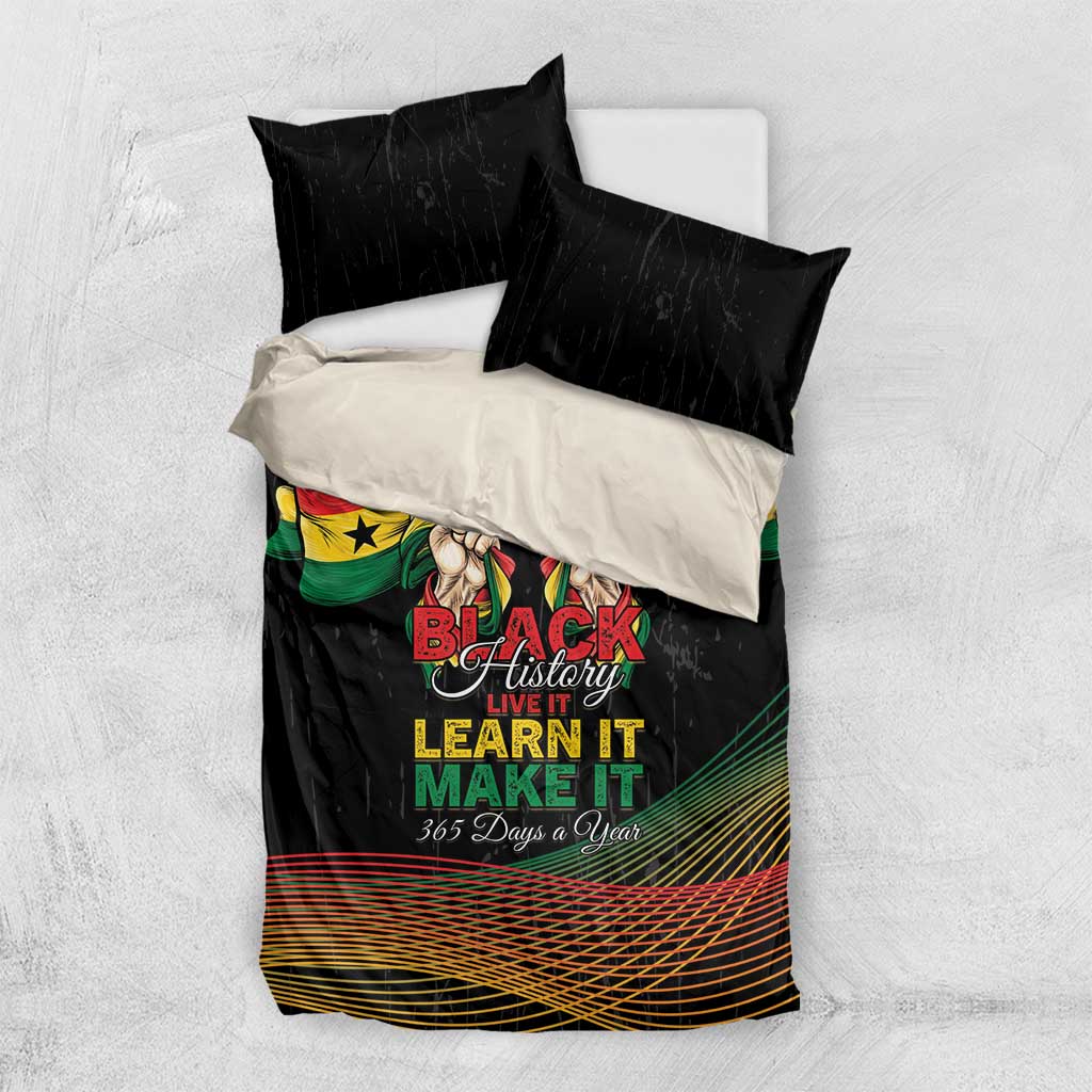 Ghana Black History Month Bedding Set Live It Learn It Make It - African Pride