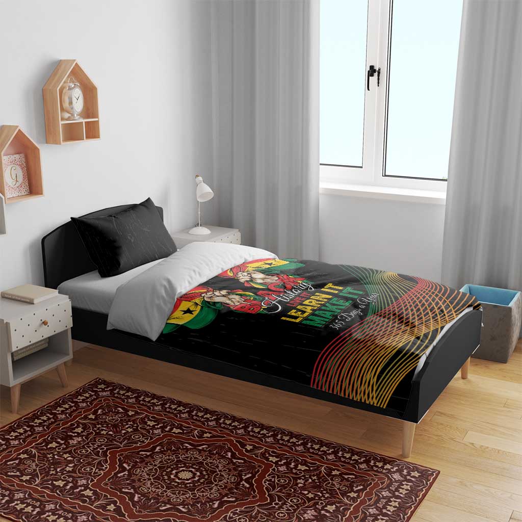 Ghana Black History Month Bedding Set Live It Learn It Make It - African Pride