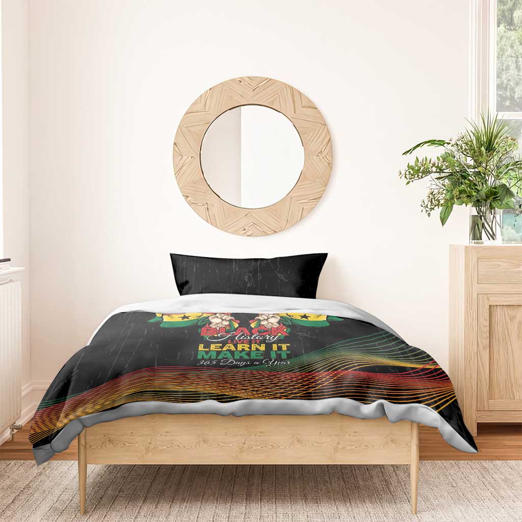 Ghana Black History Month Bedding Set Live It Learn It Make It - African Pride