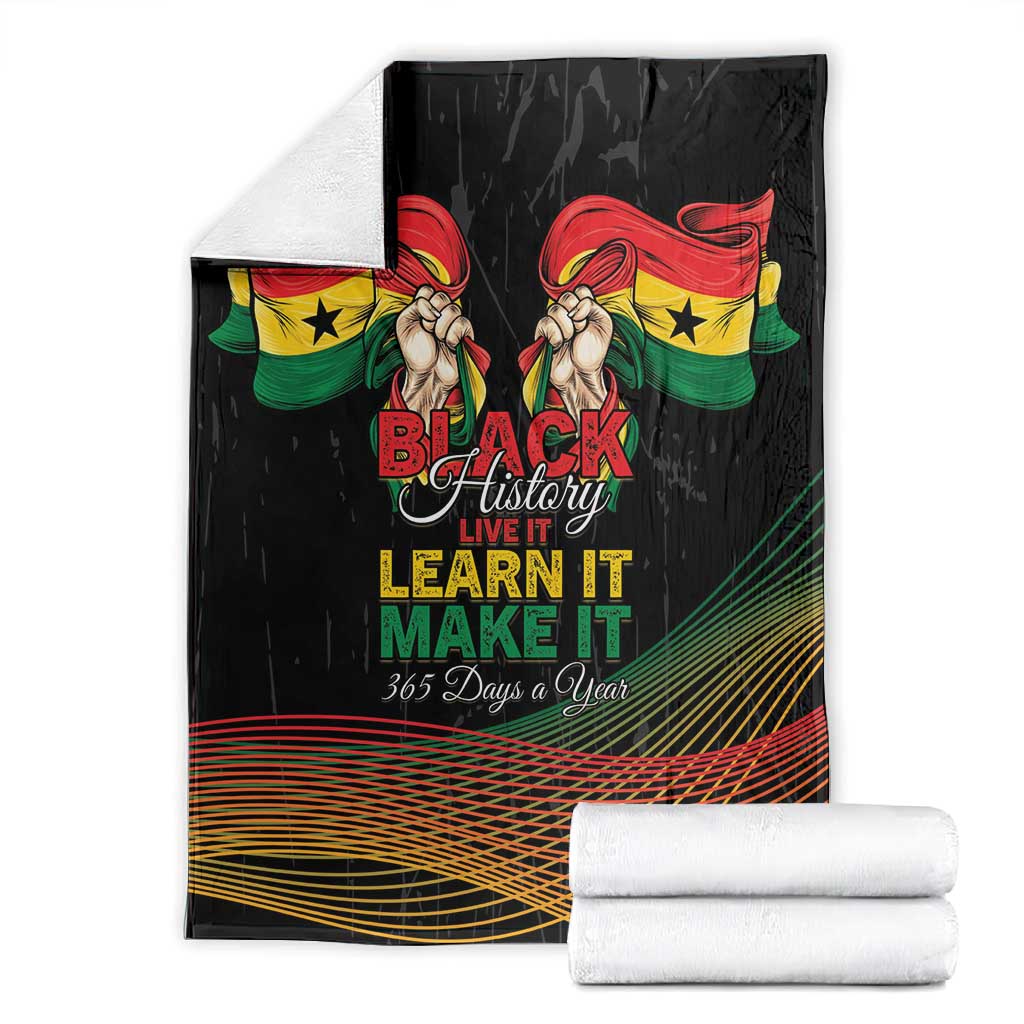 Ghana Black History Month Blanket Live It Learn It Make It - African Pride