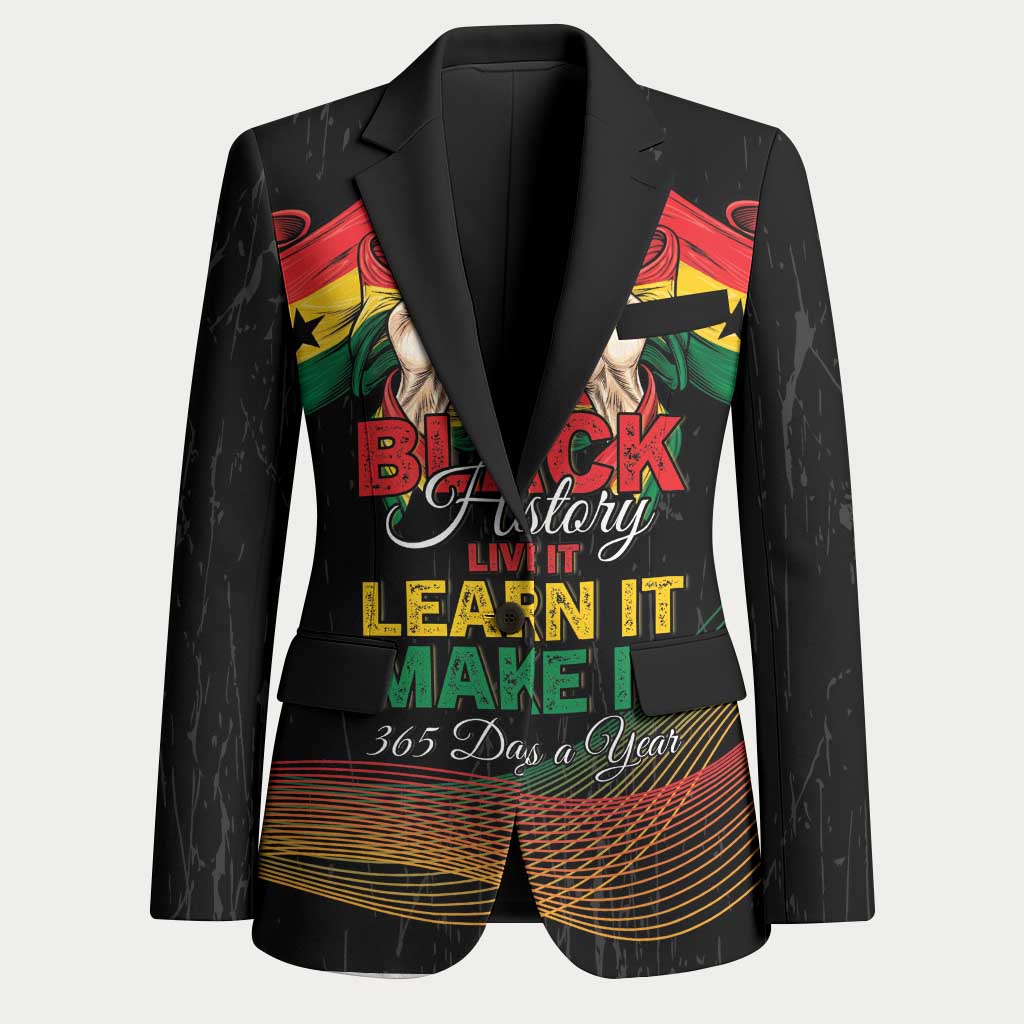 Personalized Ghana Black History Month Blazer Live It Learn It Make It - African Pride