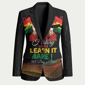 Personalized Ghana Black History Month Blazer Live It Learn It Make It - African Pride