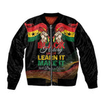 Personalized Ghana Black History Month Bomber Jacket Live It Learn It Make It - African Pride