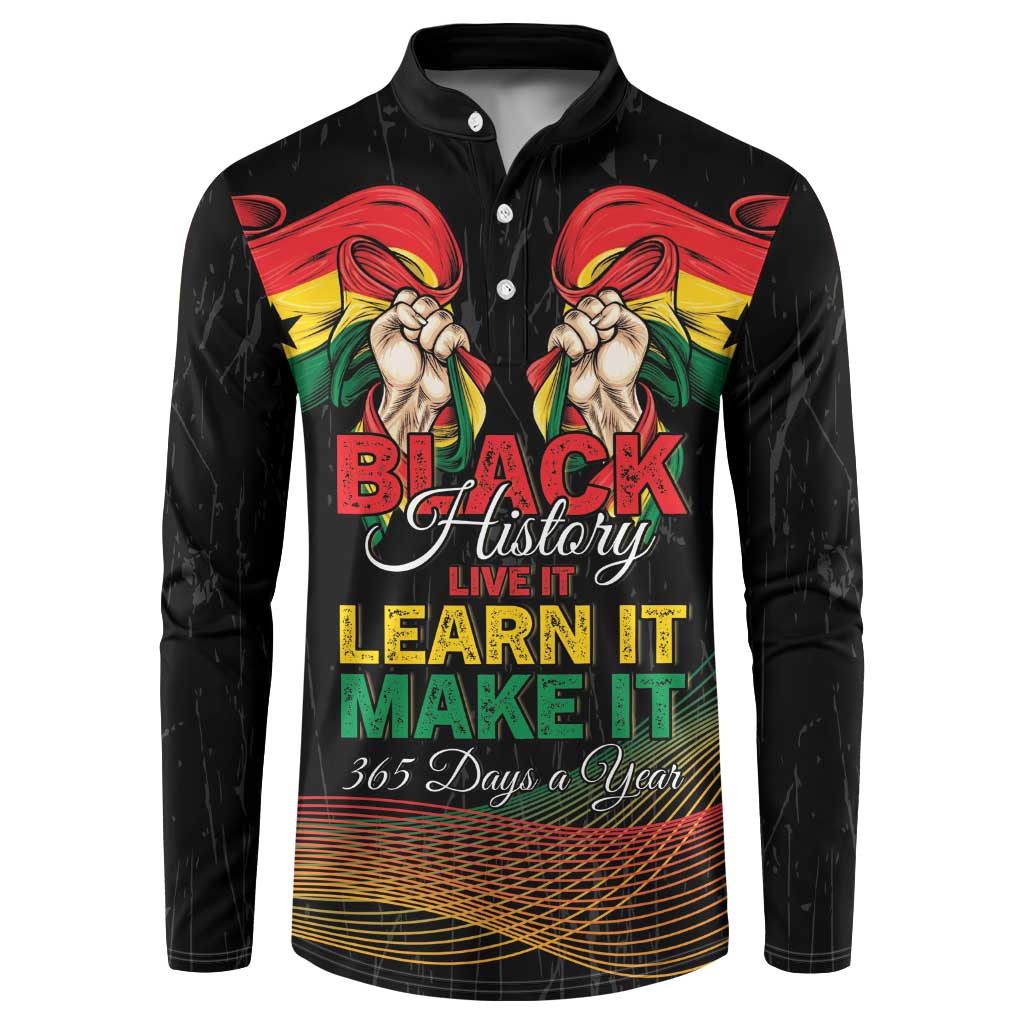 Personalized Ghana Black History Month Button Sweatshirt Live It Learn It Make It