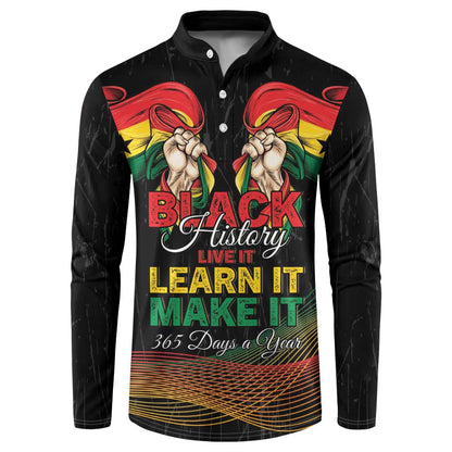 Personalized Ghana Black History Month Button Sweatshirt Live It Learn It Make It