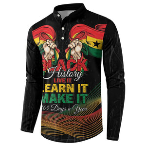 Personalized Ghana Black History Month Button Sweatshirt Live It Learn It Make It