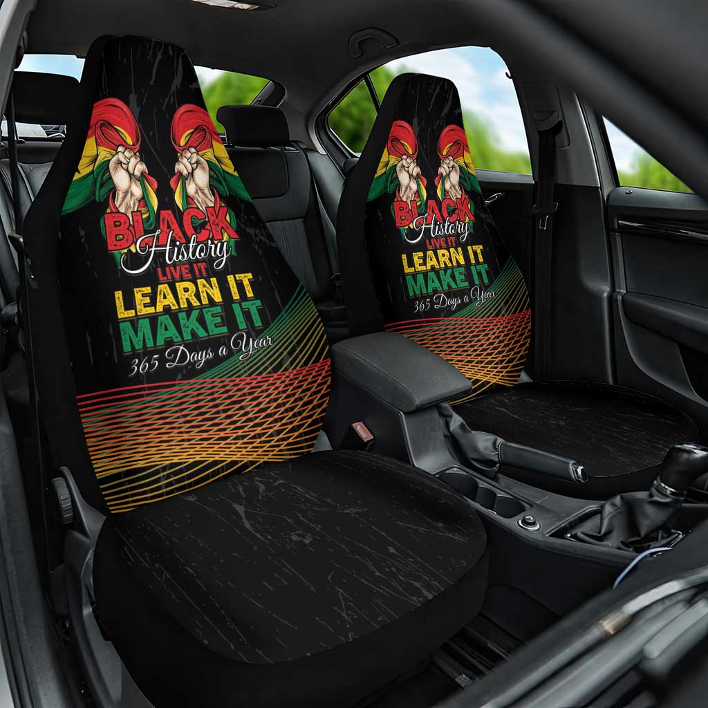 Ghana Black History Month Car Seat Cover Live It Learn It Make It - African Pride