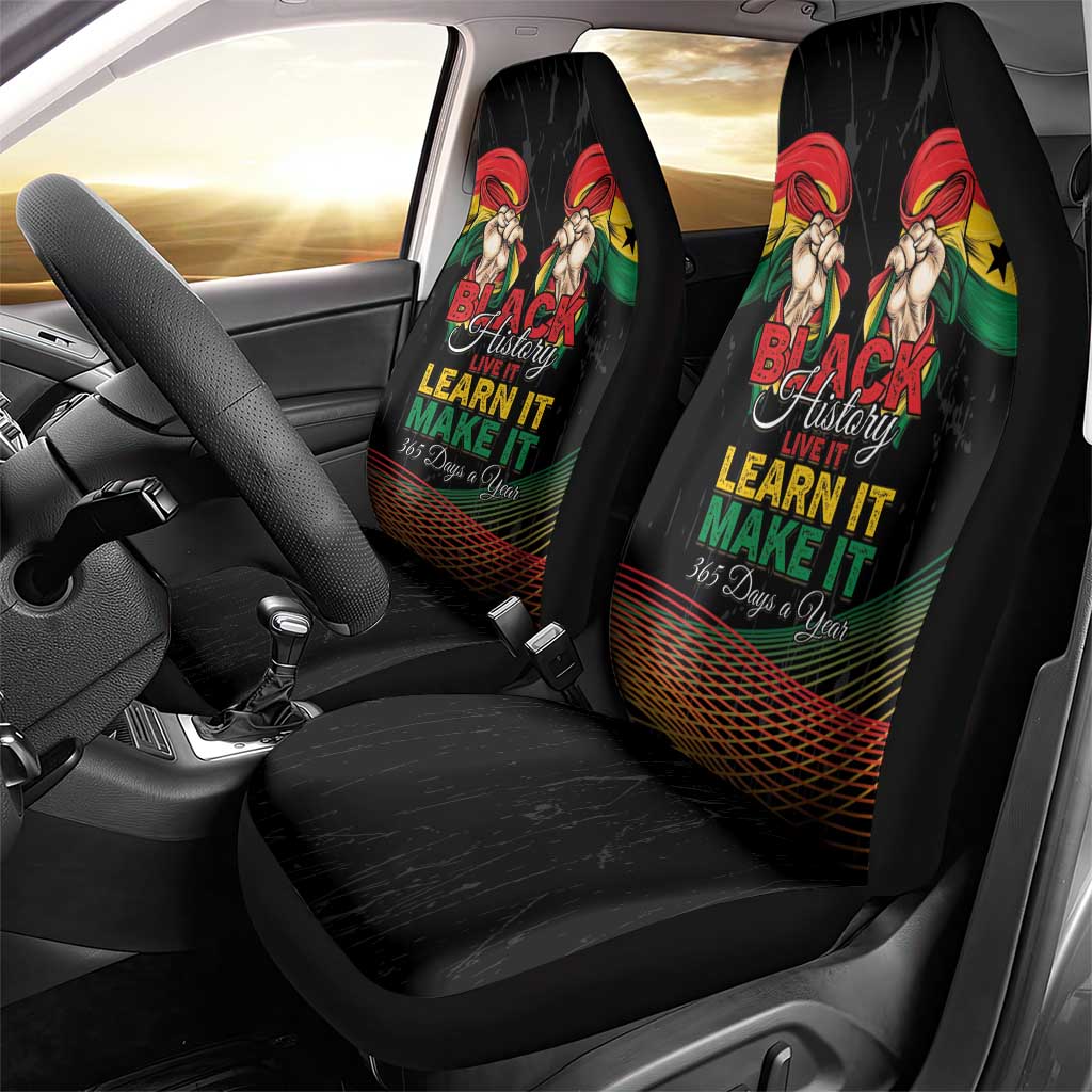 Ghana Black History Month Car Seat Cover Live It Learn It Make It - African Pride
