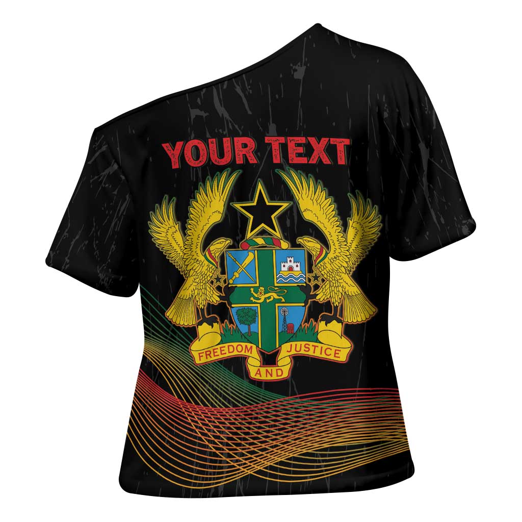 Personalized Ghana Black History Month Cross Shoulder Shirt Live It Learn It Make It - African Pride