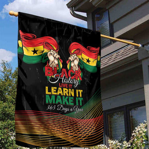 Ghana Black History Month Garden Flag Live It Learn It Make It - African Pride