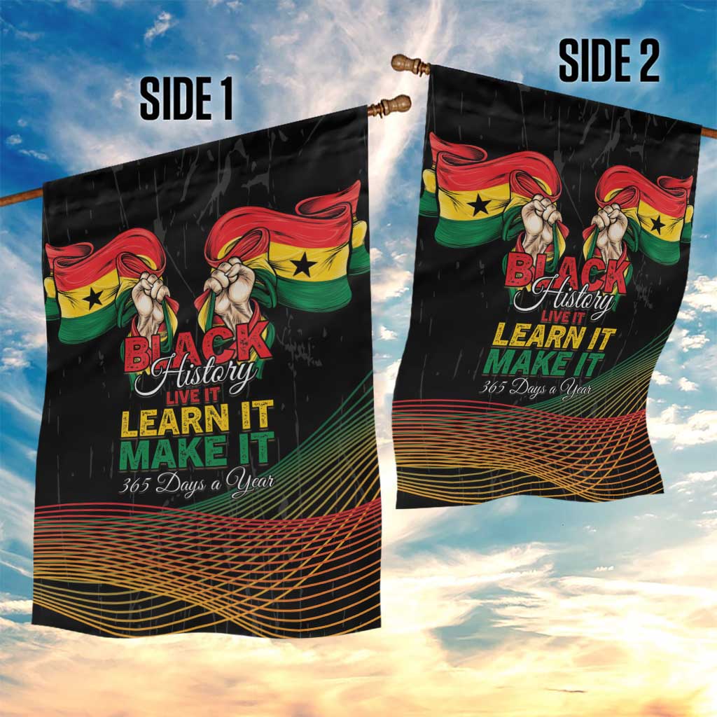 Ghana Black History Month Garden Flag Live It Learn It Make It - African Pride
