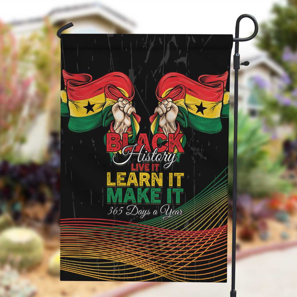 Ghana Black History Month Garden Flag Live It Learn It Make It - African Pride