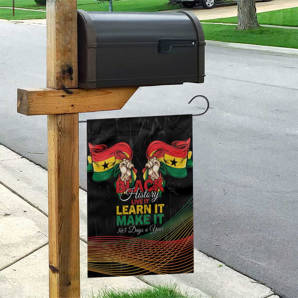 Ghana Black History Month Garden Flag Live It Learn It Make It - African Pride