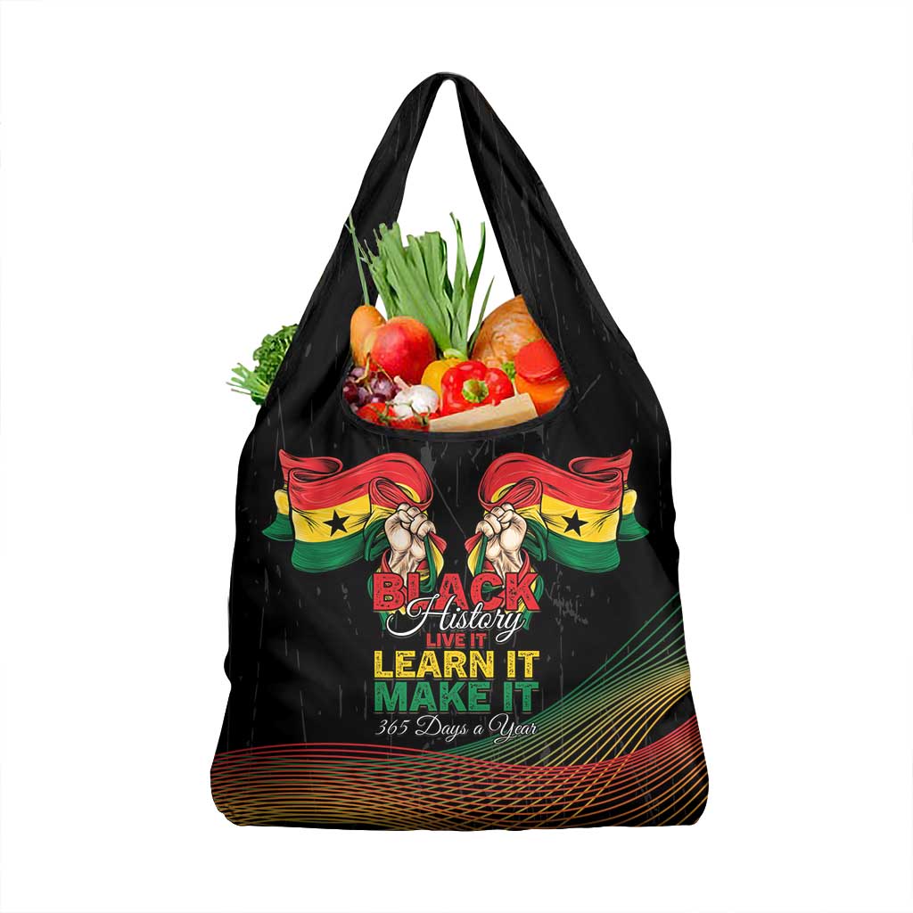 Ghana Black History Month Grocery Bag Live It Learn It Make It - African Pride