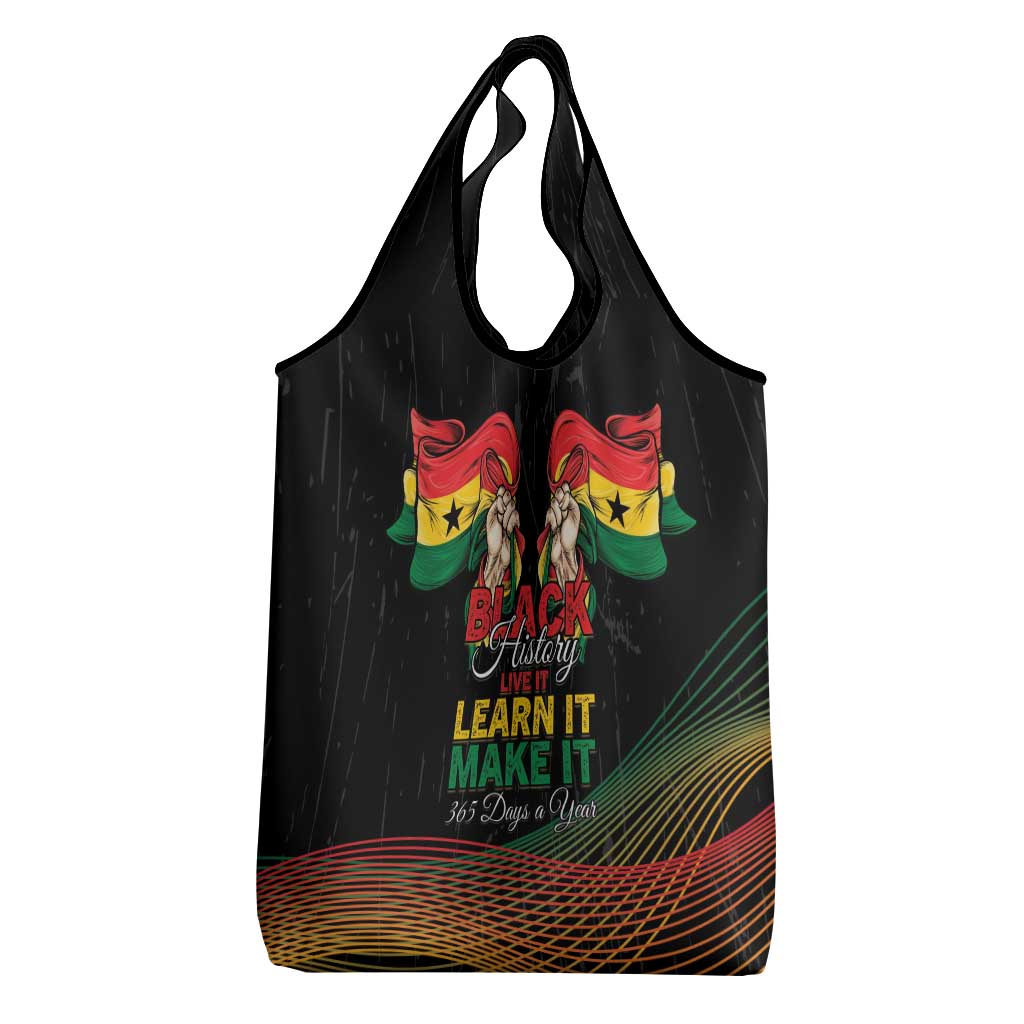 Ghana Black History Month Grocery Bag Live It Learn It Make It - African Pride